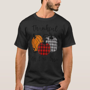 Thankful Grateful Blessed Plaid Thanksgiving Men T-Shirt
