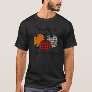 Thankful Grateful Blessed Plaid Thanksgiving Men T-Shirt