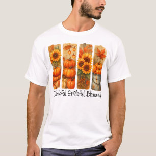 Thankful Grateful Blessed Pumpkin Fall T-Shirt