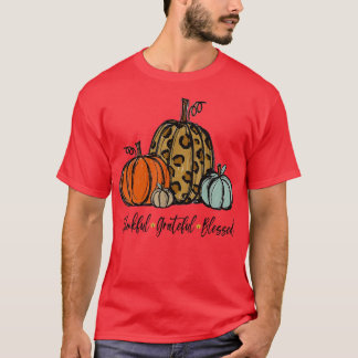 Thankful Grateful Blessed Pumpkin Thanksgiving Day T-Shirt
