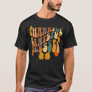 Thankful Grateful Blessed Retro T-Shirt