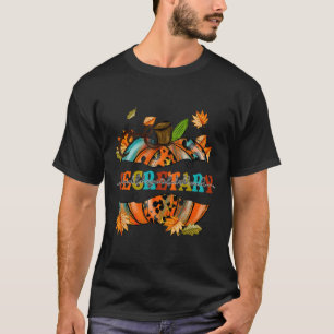 Thankful Grateful Blessed Secretary Pumpkin Autumn T-Shirt