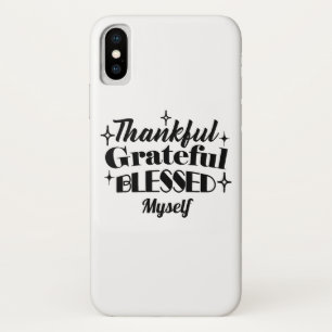 Thankful, Grateful, Blessed Sparkling Thanksgiving iPhone X Case