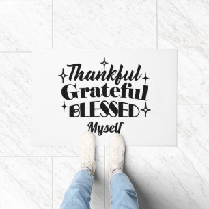 Thankful, Grateful, Blessed Sparkling Thanksgiving Doormat