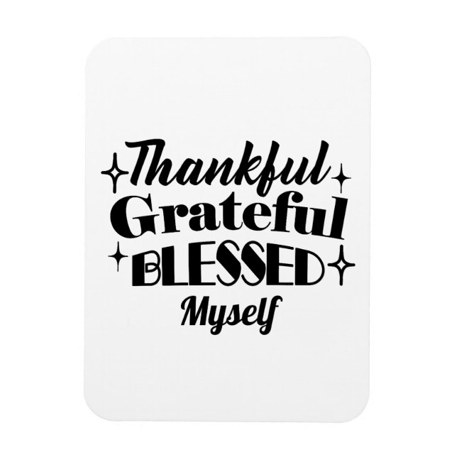 Thankful, Grateful, Blessed Sparkling Thanksgiving Magnet (Vertical)