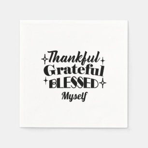 Thankful, Grateful, Blessed Sparkling Thanksgiving Napkin