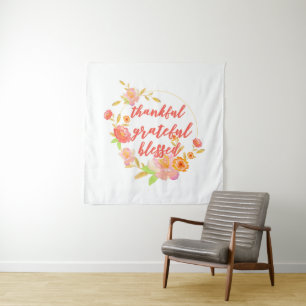 Thankful Grateful Blessed Tapestry