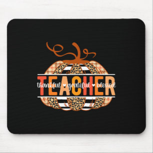 Thankful Grateful Blessed Teacher Thanksgiving Tea Mouse Pad