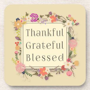 Thankful Grateful Blessed Thanksgiving   Coaster