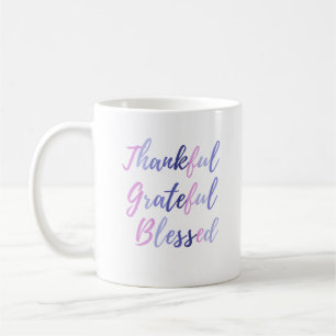 Thankful Grateful Blessed Thanksgiving Coffee Mug