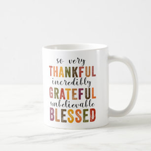Thankful Grateful Blessed Thanksgiving Coffee Mug