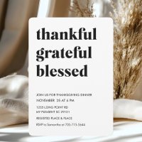 Thankful Grateful Blessed Thanksgiving Dinner