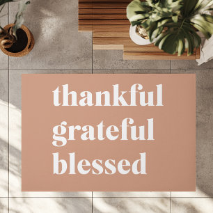 Thankful Grateful Blessed Thanksgiving Doormat