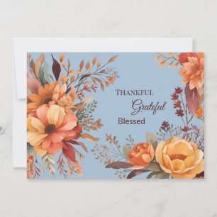 Thankful grateful blessed Thanksgiving Greeting Holiday Card