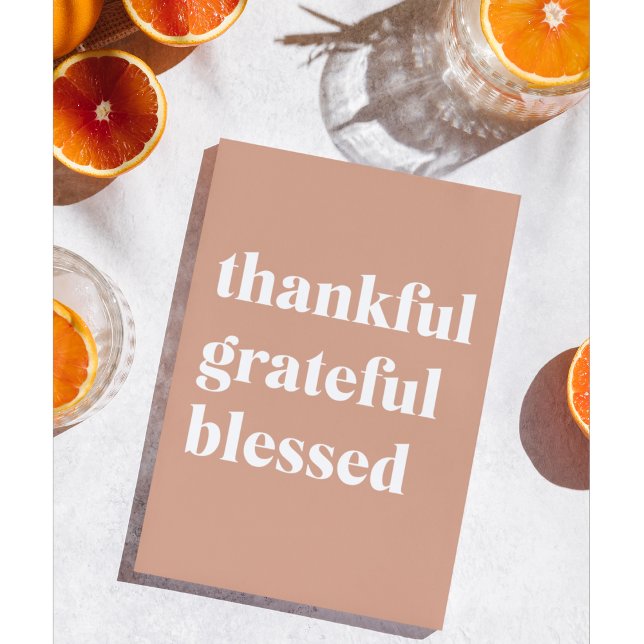 Thankful Grateful Blessed Thanksgiving Holiday Card (Creator Uploaded)