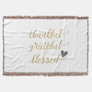 thankful grateful blessed thanksgiving holiday throw blanket