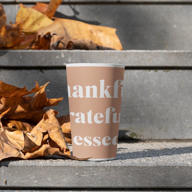 Thankful Grateful Blessed | Thanksgiving Latte Mug (Creator Uploaded)