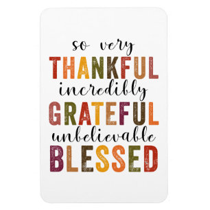 Thankful Grateful Blessed Thanksgiving Magnet