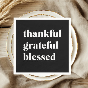 Thankful Grateful Blessed Thanksgiving Napkin