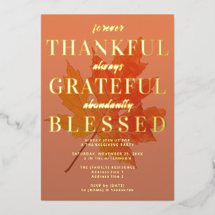 Thankful Grateful Blessed Thanksgiving Party