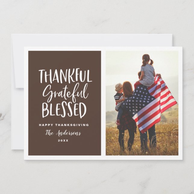 Thankful, grateful, blessed thanksgiving photo (Front)