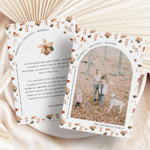 Thankful Grateful Blessed Thanksgiving Photo Card