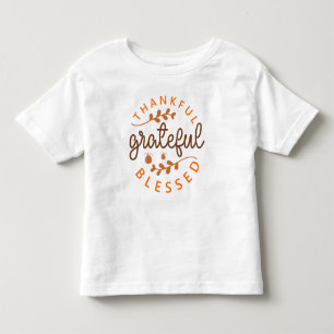 Thankful Grateful Blessed Thanksgiving Pumpkin Toddler T-Shirt