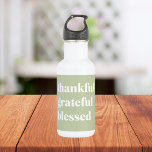 Thankful Grateful Blessed | Thanksgiving Quote 532 Ml Water Bottle<br><div class="desc">Thankful Grateful Blessed | Thanksgiving Quote</div>