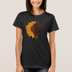 Thankful Grateful Blessed Thanksgiving Sunflower T-Shirt
