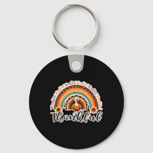 Thankful Grateful Blessed Turkey Funny Happy Thank Key Ring
