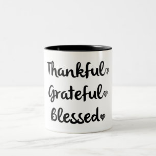 THANKFUL GRATEFUL BLESSED Two-Tone COFFEE MUG