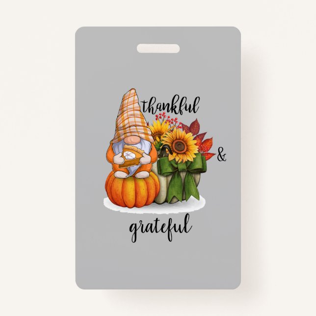 Thankful & grateful  ID badge (Front)