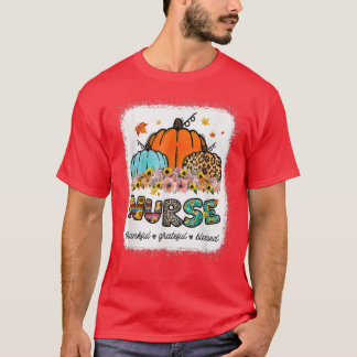 Thankful Grateful Nurse Pumpkin Leopard For Thankg T-Shirt