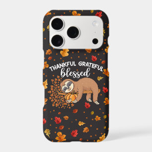 Thankful Grateful Sloth Autumn Leaves