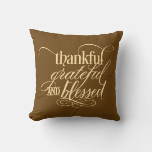 Thankful Grateful Throw Pillow