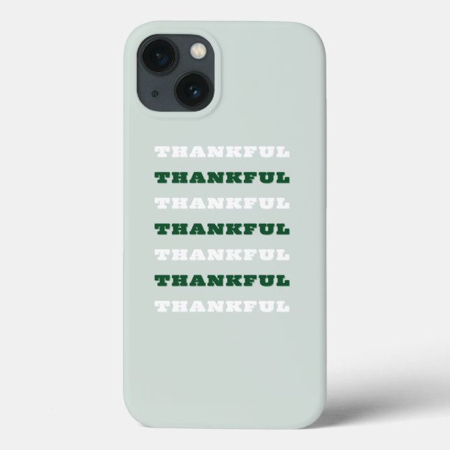 Thankful, Gratitude Quote, Green Case-Mate iPhone Case (Back)