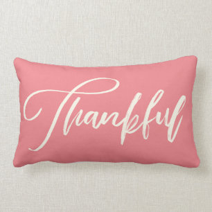 Thankful Handwritten Typography Lumbar Cushion