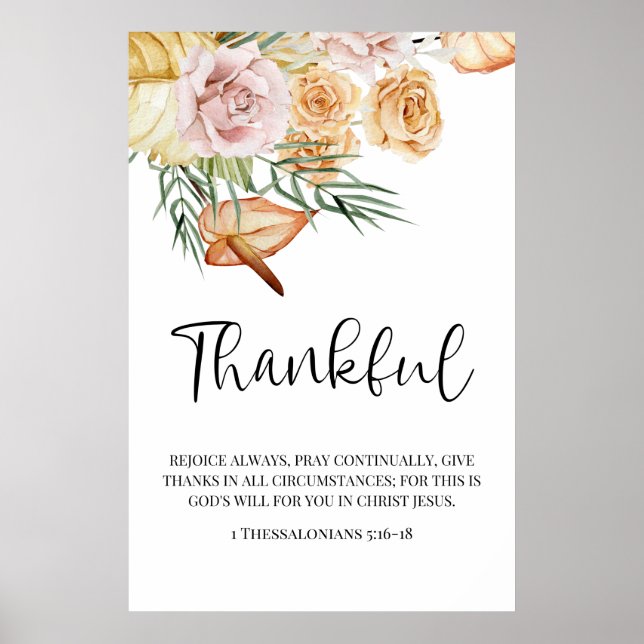 Thankful Happy Thanksgiving Poster (Front)