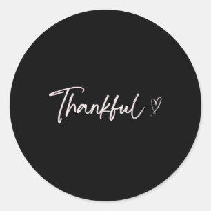 Thankful Heart Design, Fall Thanksgiving Theme Classic Round Sticker