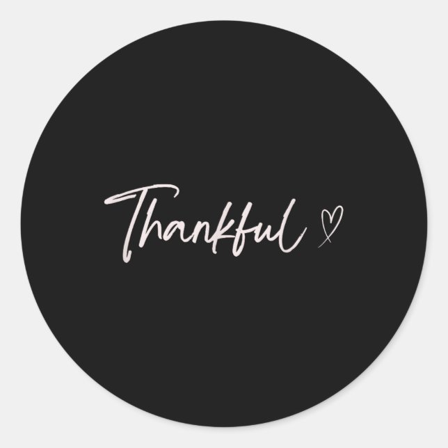 Thankful Heart Design, Fall Thanksgiving Theme  Classic Round Sticker (Front)