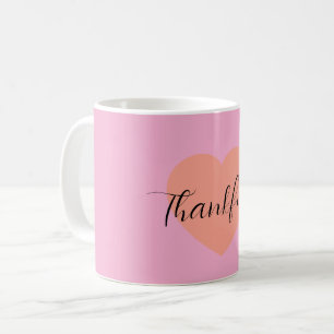 Thankful Heart Mug – Minimal Double Heart Design  