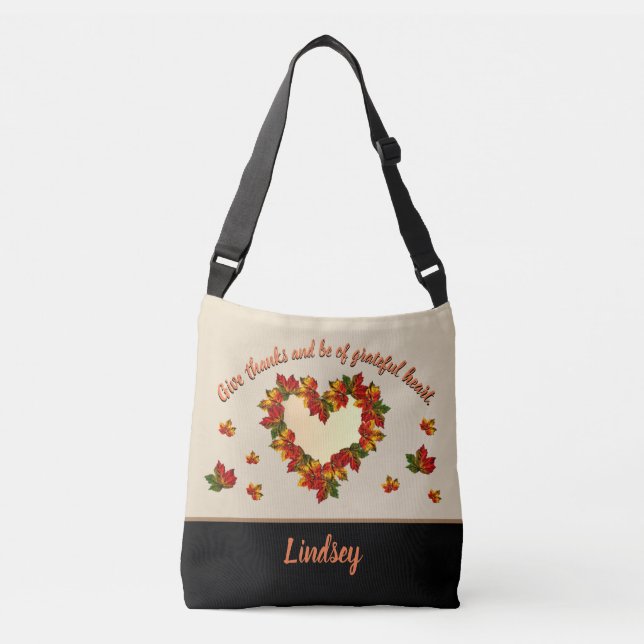 Thankful Heart Pesonalized Tote Bag (Front)