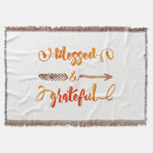 thankful heart thanksgiving quote throw blanket