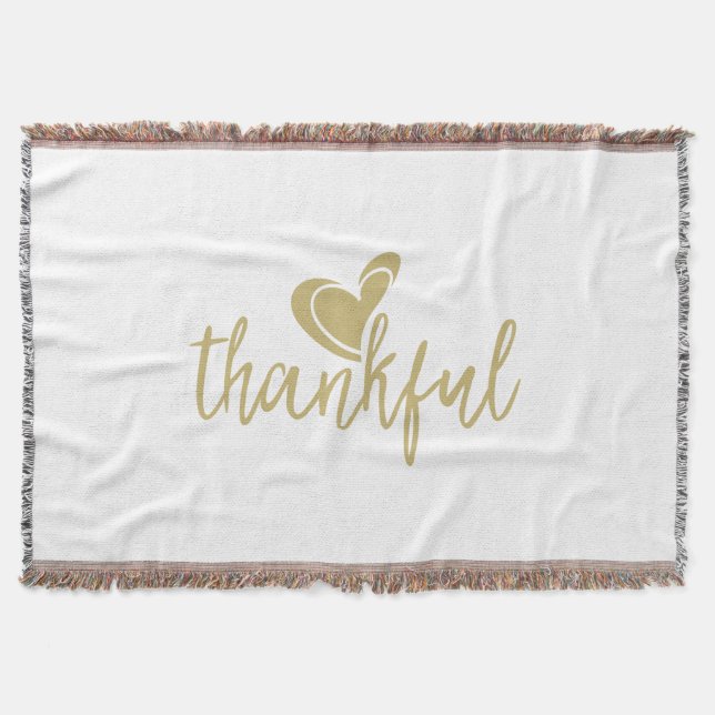 thankful heart thanksgiving throw blanket (Front)