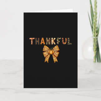 Thankful Leopard Bow Pumpkin Fall Apparel For Wome Card