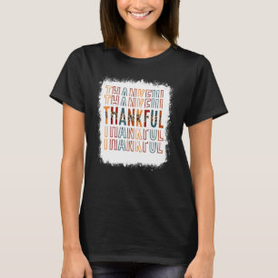 Thankful Leopard Fall Season Autumn Fall Thanksgiv T-Shirt
