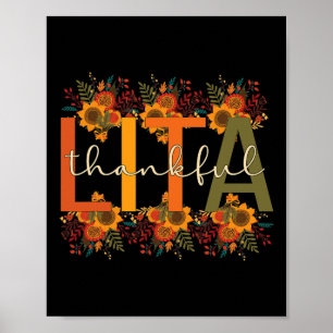 Thankful Lita Grandmother Thanksgiving Lita Grandm Poster
