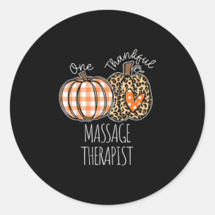 Thankful Mage Therapist Cute Thanksgiving Classic Round Sticker