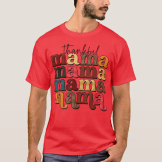 Thankful Mama Buffalo Plaid Fall Autumn Thanksgivi T-Shirt