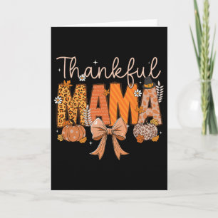 Thankful Mama Coquette Bows Mum Fall Thanksgiving Card
